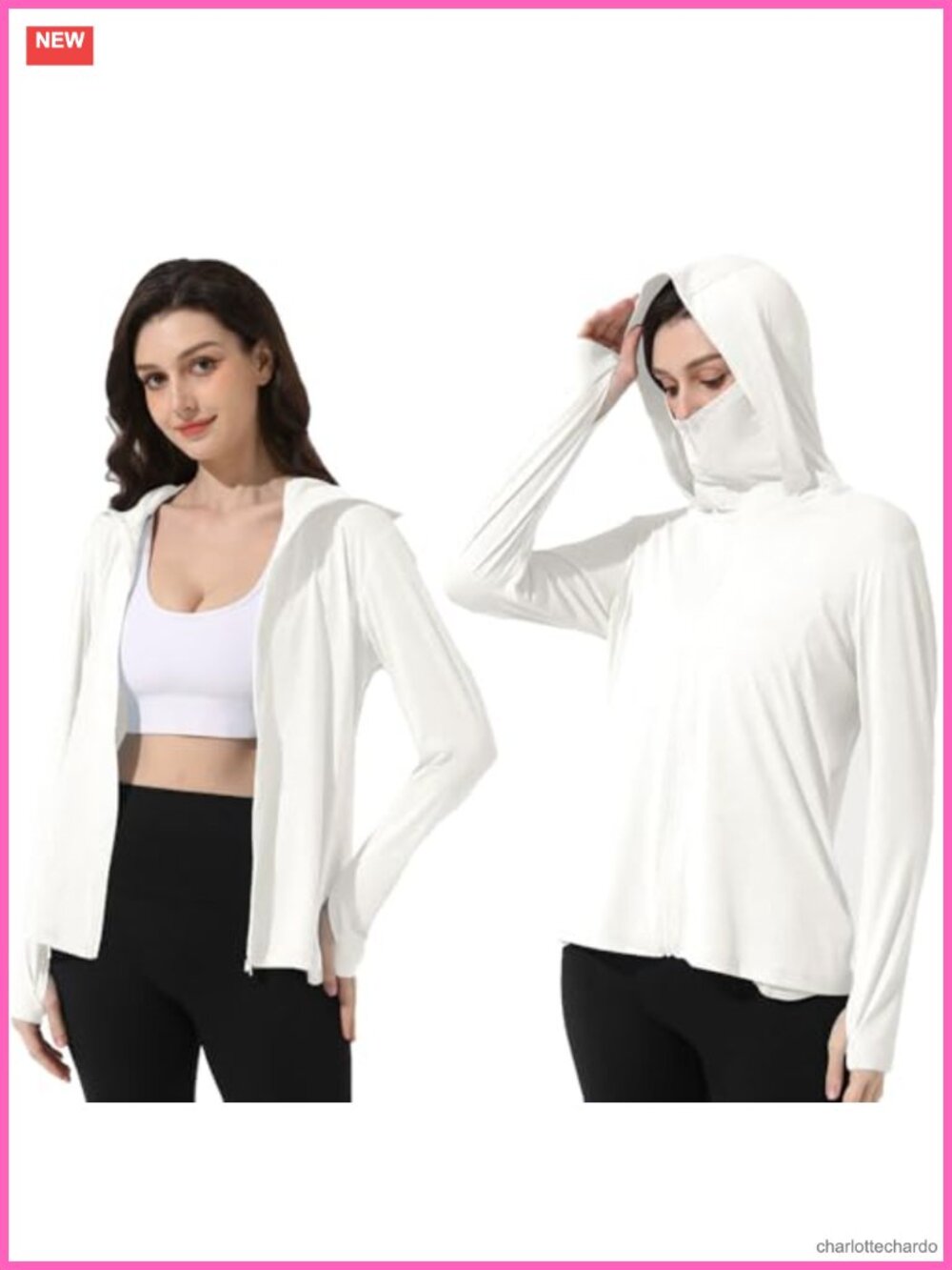 UPF 50+ Sun Protection Jacket Lightweight Hooded Zip Active Jacket